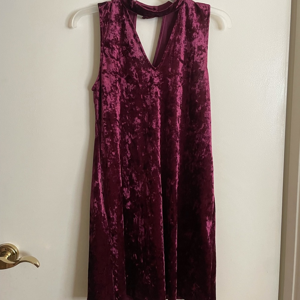 Burgundy velvet dress